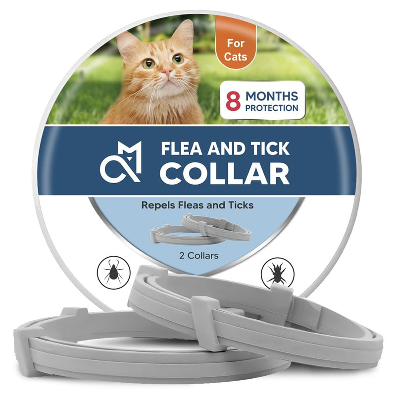 Flea Collar for Cats, Adjustable Flea and Tick Collar for Cats, 8 Months Protection 2 Count - PawsPlanet Australia