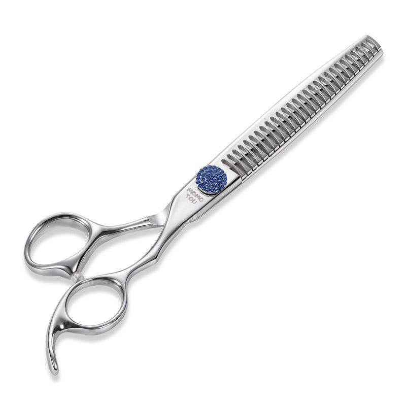 7.5'' Dog Grooming Scissors CNC 440C Blades Sharp and Durable Polished Chunker Dog Shears with Blue Diamond Adustable Screws Easy to Use for Groomer and Home User Chunker Scissors 7.5'' - PawsPlanet Australia