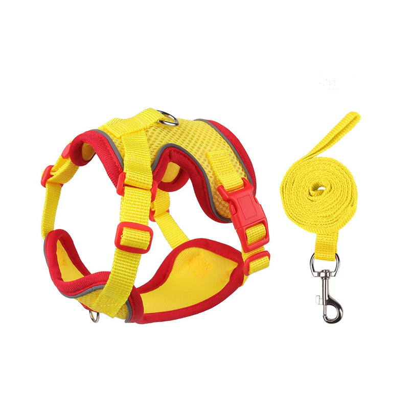 Cat Harness and Leash Set for Walking – Escape-Proof Reflective Vest for Cats and Small Dogs, Adjustable Soft Air Mesh with Pressure-Reducing Design, 4.92ft (Red & Yellow, M) Red & Yellow - PawsPlanet Australia