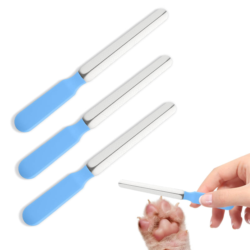 Small Dog Nail File Set, 3Pcs Professional Nail Grooming Tool, Metal Emery Boards, Pet Filer for Small Dog, Cat and Kitten, Smoothing Rough Edges of Pet’s Nails, Remove Burs（5.5inch, Blue） - PawsPlanet Australia