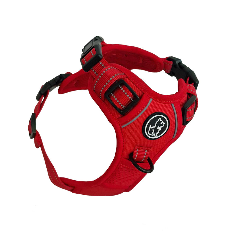 Barkridges® TruFit Comfort Dog Harness Adjustable Easy to Wear | No Pull Training | Chafing-Free | Safety Reflective | Comfortable Small Medium Large (Red, XS - Regular Fit) Red - PawsPlanet Australia