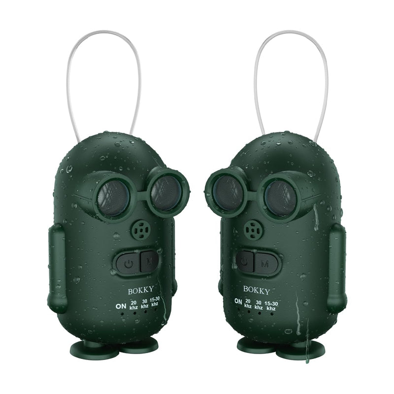 BOKKY 2 Pack Dog Bark Deterrent Devices in 3 Adjustable Modes Convertible Waterproof Anti Barking Silencer for Dog - Ideal for Outdoor and Indoor(Green) 2PACK-GREEN