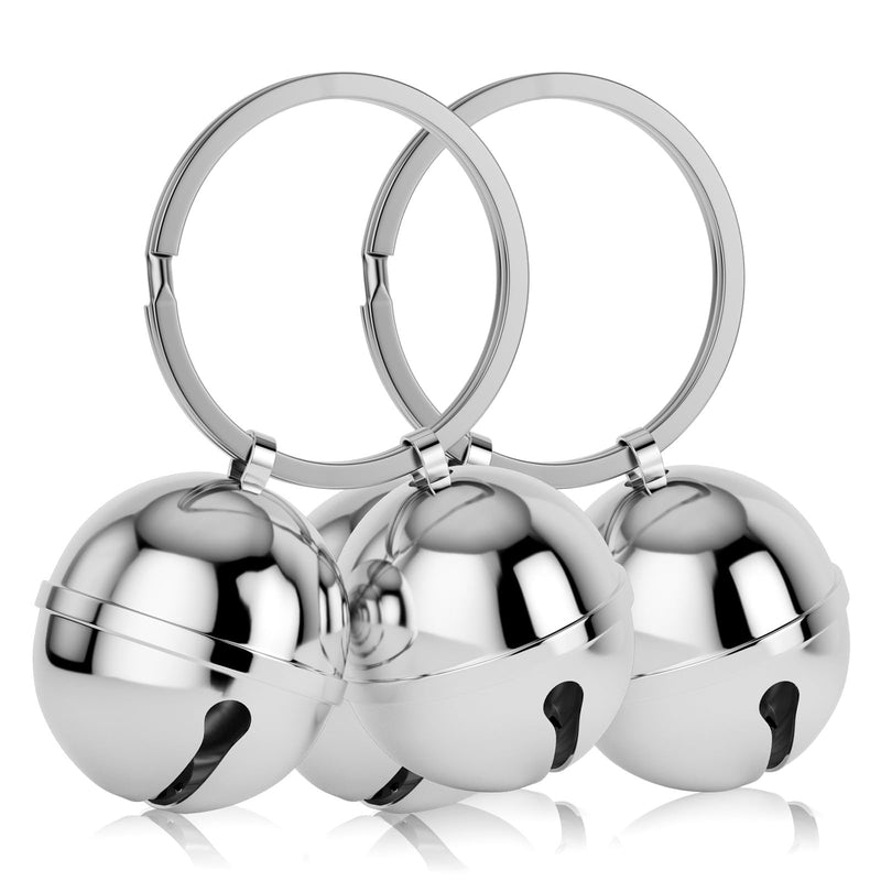 Dog Collar Bells, 2 Pack Extra Loud Dog & Cat Bells for Tracking & Safety, Stainless Steel Pet Tracker Training Bells for Small Medium Large Dogs & Cats (Silver) Silver - PawsPlanet Australia