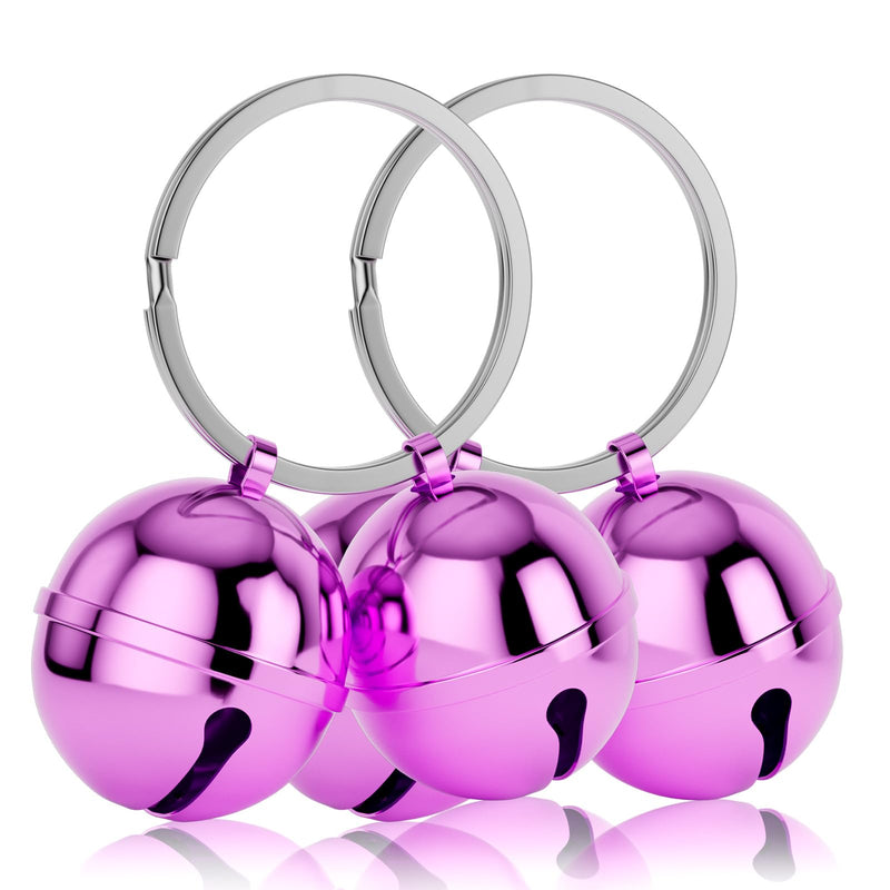 Dog Collar Bells, 2 Pack Extra Loud Dog & Cat Bells for Tracking & Safety, Stainless Steel Pet Tracker Training Bells for Small Medium Large Dogs & Cats (Purple) Purple - PawsPlanet Australia