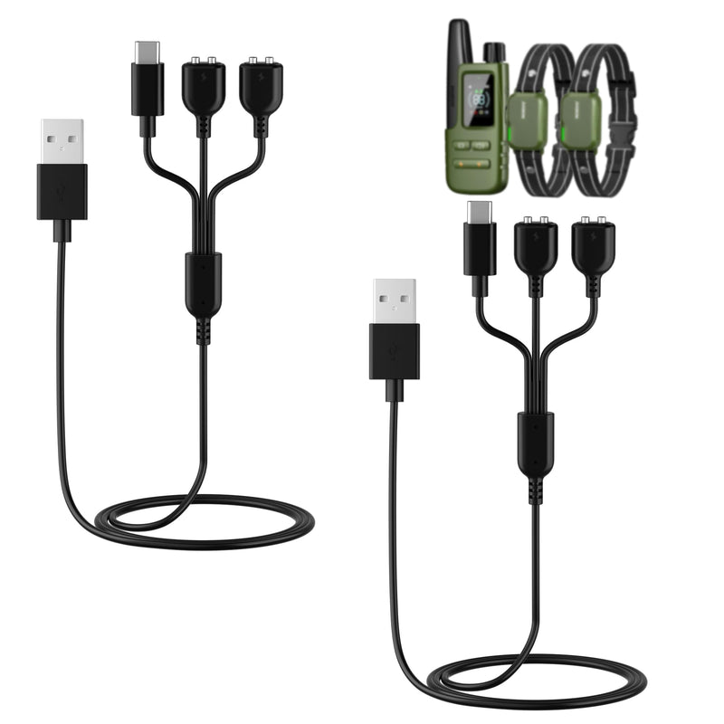 Dog Shock Collar Charger Cord for Jugbow DT-61 Dog Training Collar, 3-in-1 USB C and 2X Magnetic Bark Collar Charging Cable for Dogs - PawsPlanet Australia