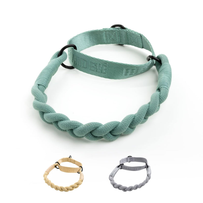 2026 New Edition, Fei & Eve Hand-Braided SP Cotton Martingale Collar – No-Pull, Gentle Design for Dog Neck – No Buckle, Heavy-Duty & Secure – The Thoughtful Gift for Dog Lovers, Small, Green S - PawsPlanet Australia