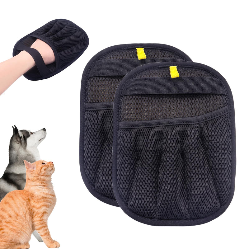Pet Hair Remover Electrostatic Gloves,Pet Hair Removal for Cats & Dogs, Cat Grooming Gloves，Pet Hair Fur Removal Mitt, Cleanup for Furniture, Clothing, and Upholstery,Reusable (2pcs) 2pcs - PawsPlanet Australia