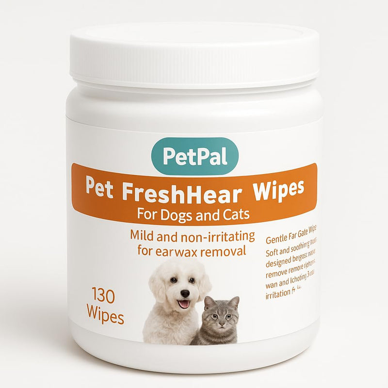 PetPal FreshHear Pet Ear Wipes, 130 Count, Gentle Ear Cleaner for Dogs and Cats, Mild and Non-Irritating - PawsPlanet Australia