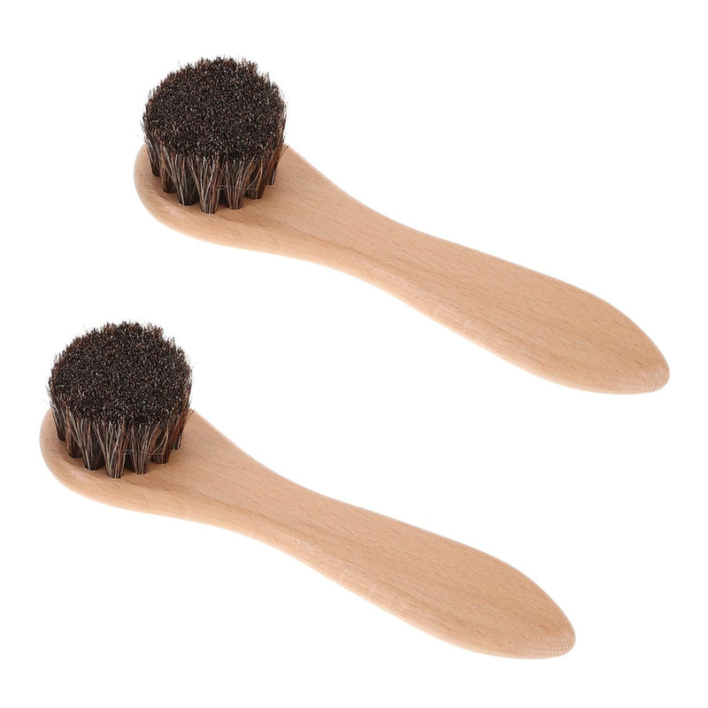 VANZACK 2Pcs Soft Bristle Pet Bathing Brush with Wood Handle for Hamsters Guinea Pigs Rabbits Small Animal Grooming and Bath Care