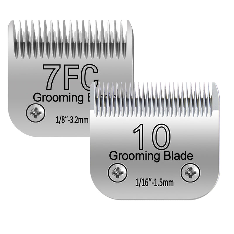 10# 1.5mm and 7FC 3.2mm Clipper Blades Pet Grooming Clipper Replacement Blades Detachable Blade Compatible with andis/wahl/Oster Dog Clippers S10-S7FC - PawsPlanet Australia