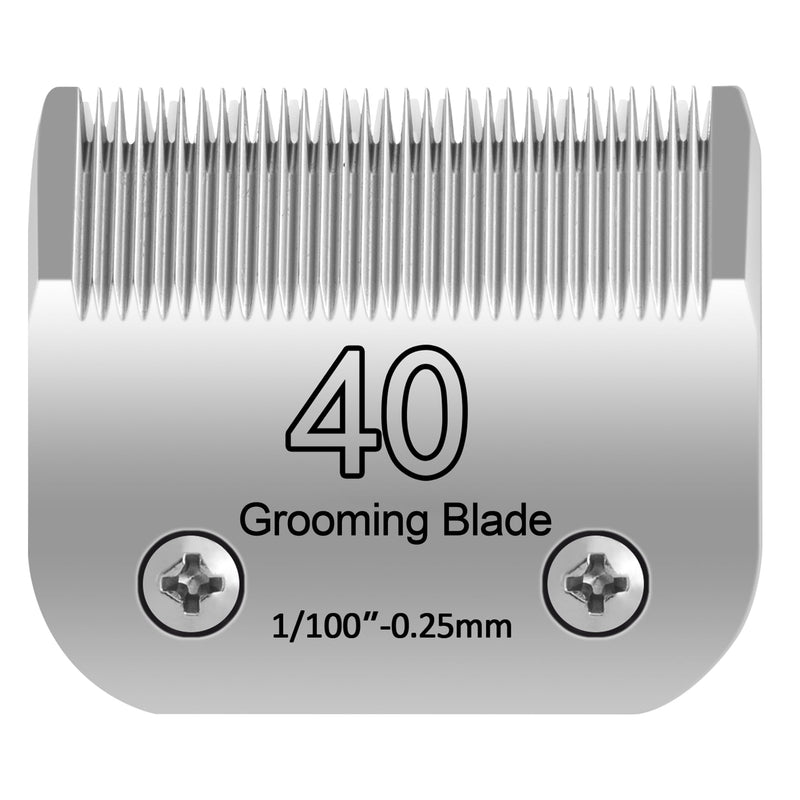 #40 1/100 inch (0.25mm) Pet Grooming Clipper Replacement Blades, Detachable Blade Compatible with andis/wahl/Oster Dog Clippers (S40) S40