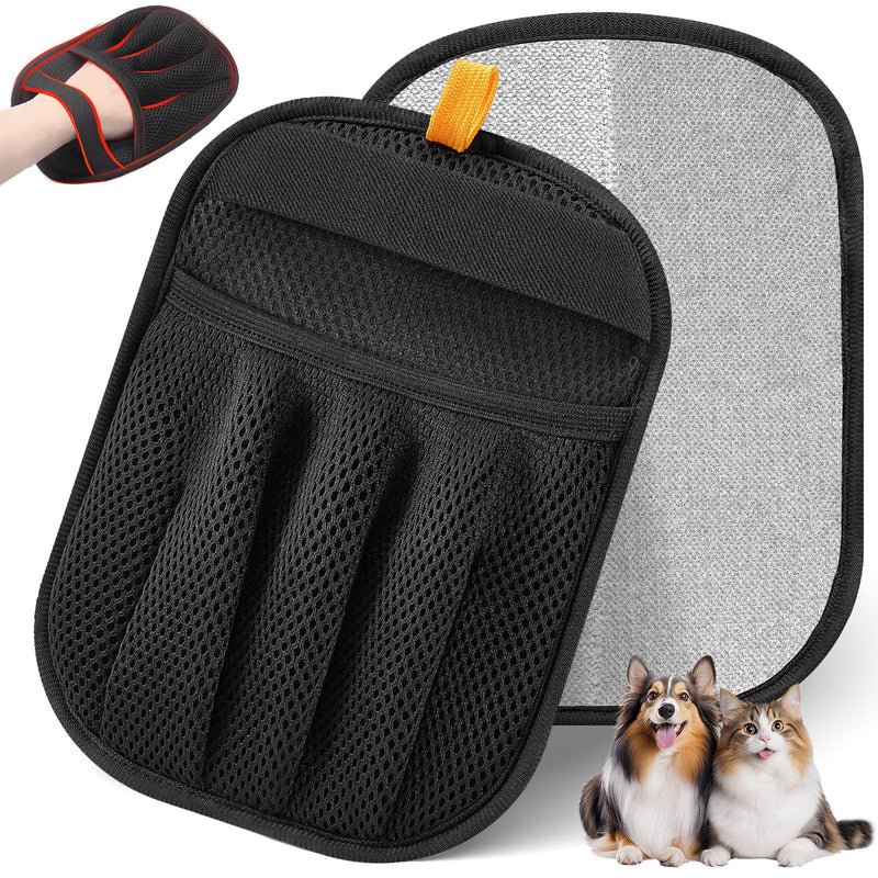 Pet Hair Removal Glove for Cats & Dogs, Upgraded Five-Finger Electrostatic Pet Hair Gloves, Reusable Magic Brush Pet Hair Remover Tool for Laundry, Couch, Carpet, Car Seat Black - PawsPlanet Australia