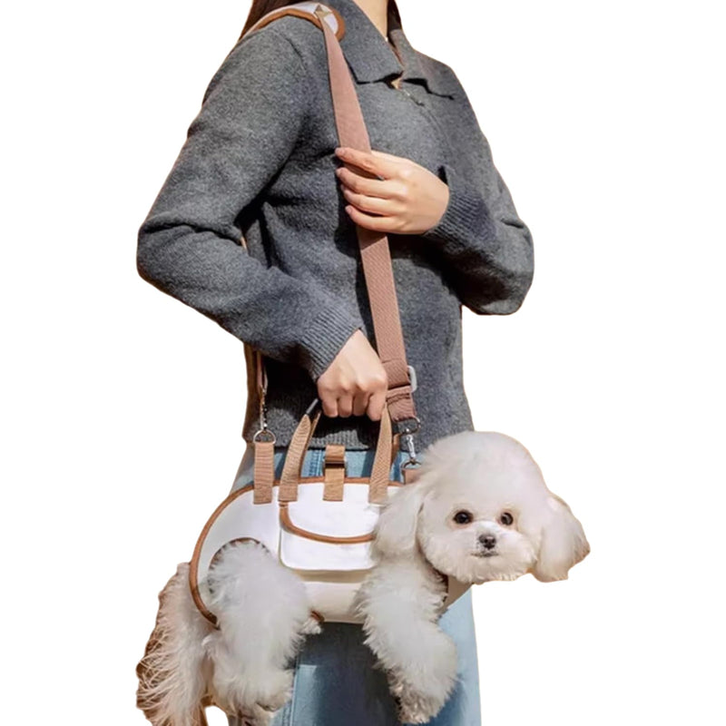 Dog Lift Harness, Adjustable Carrier Sling for Small and Medium Cats, Portable Pet Sling Carrier for Outdoor, Dog Assistance Strap for Senior, Joint Injuries, Brown S S(4.4-8.81 lbs) - PawsPlanet Australia