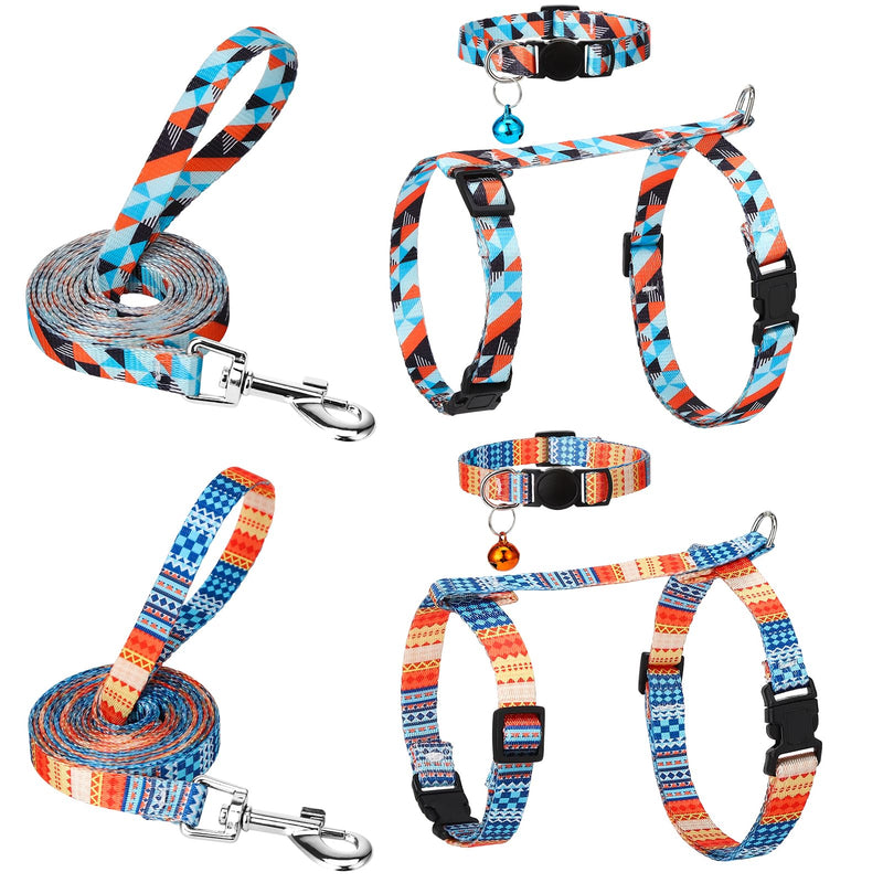 2 Pack Cat Harness and Leash Set, Escape Proof Adjustable Kitten Harness with Leash Collar Lightweight Soft and Comfortable for Small Medium Cats Walking and Travel - PawsPlanet Australia