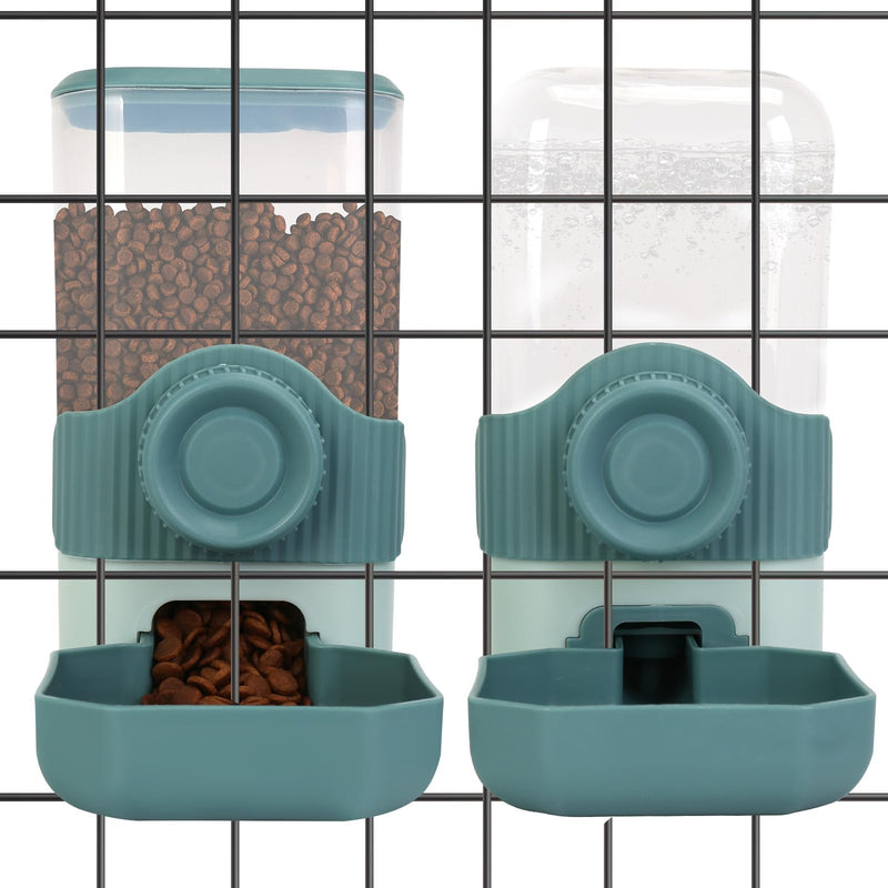 Hanging Cage Automatic Food Water Dispenser Detachable Auto Gravity 0.9 L Self-Feeding Feeder and Waterer Set, Crate Auto Feeder Dish for Small Pets Puppy Cats Ferret Bunny Guinea Pig - PawsPlanet Australia