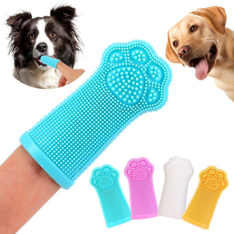 Dog Finger Toothbrush, 4-Pack Finger Toothbrush for Dogs, Upgraded Pet Tooth Brushing Kit, A Fun Dog Teeth Cleaning Tool That Also Doubles as A Gum Massage, Suitable for Medium and Large Dogs. - PawsPlanet Australia