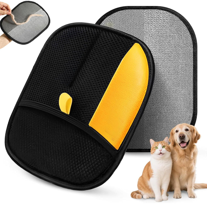 Pet Hair Removal Glove for Cats & Dogs, Newly Upgraded Reusable Electrostatic Dog Hair Gloves, Pet Hair Remover Tool for Couch, Carpet, Clothing and Bedding - PawsPlanet Australia