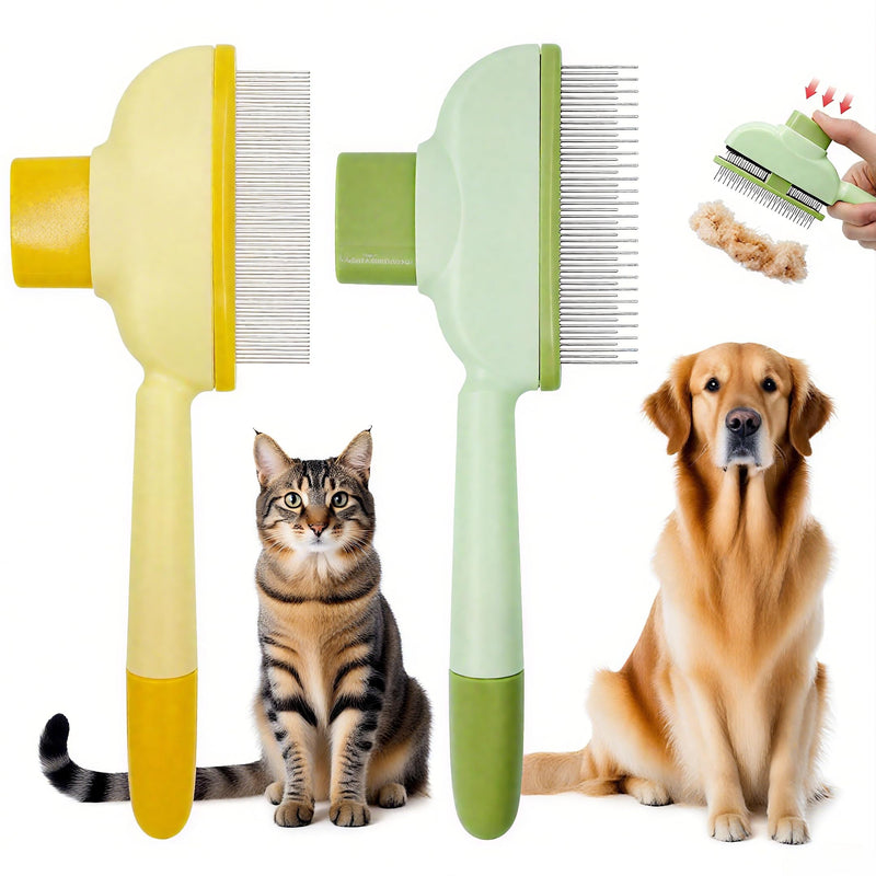 2 Pack Flea Comb for Cats and Dogs, Cat Brush for Shedding, Pet Hair Removal Comb with Long & Short Stainless Steel Teeth for Deshedding - PawsPlanet Australia