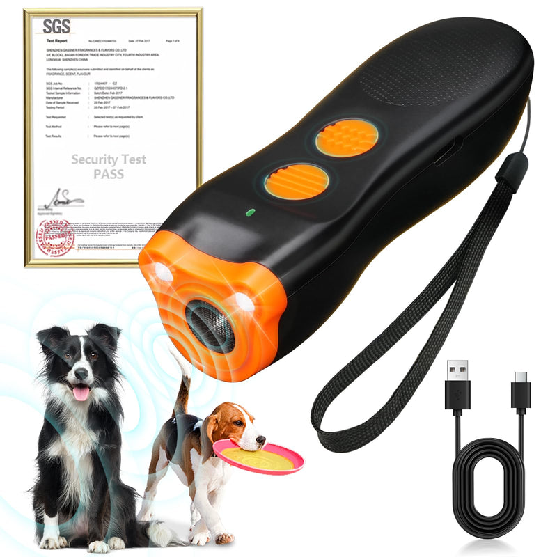 2025 Upgraded Dog Bark Deterrent Devices【Efficiency Increased 200%】【 1S Quick Response 】 100% Pet Safe, 3-in-1 Ultrasonic Dog Bark Deterrent Suitable for Indoor and Outdoor Use Orange - PawsPlanet Australia