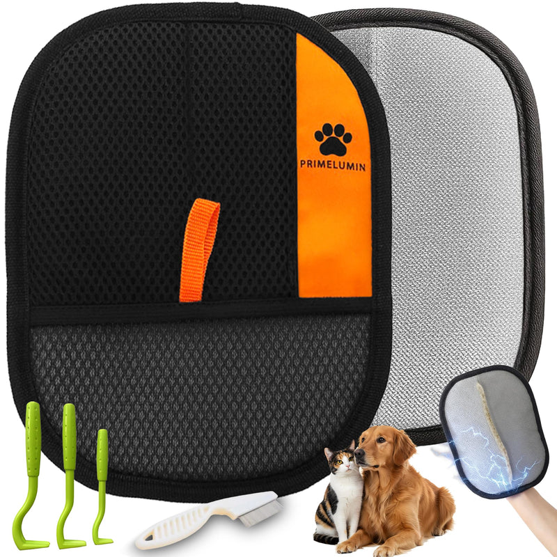 Pet Hair Removal Glove for Dogs & Cats, Newly Upgraded with Reinforced Stitching & Premium Fabric, Reusable Electrostatic Pet Hair Remover for Furniture, Couch, Carpet, Clothing & Car Seats Large - PawsPlanet Australia