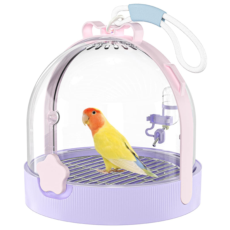 Birdcages,Carriers,Small Bird Travel Cage Carrier, Bird Carry Transport Bag,Small Animal Carrier,Travel Carry-Out Cage with Water Bottle (Purple) purple - PawsPlanet Australia