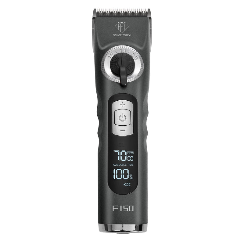 Professional Electric Dog Grooming Clippers, 4000mAh Battery, LCD Display, Type-C Charging, Silver (Gray)