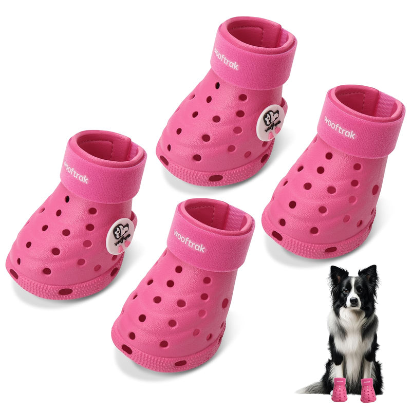 Dog Shoes Breathable Dog Shoe for Hot Pavement, Dog Booties and Paw Protectors, Non-Slip Waterproof Dog Sandals Boots (Pink, L: (3.1’’x2.5'')(L*W)) Pink L: (3.1’’x2.5'')(L*W)