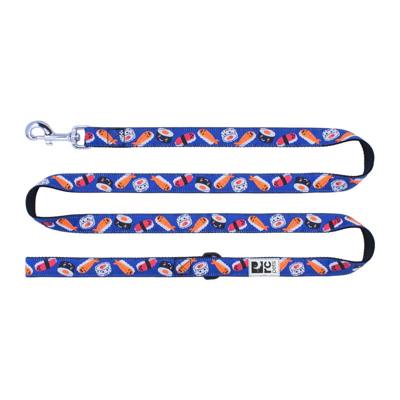 RC Pets Dog Leash | 6ft Leash with Durable Grip, Reflective Label & Accessory Ring | 3/4-Inch Wide, Soft Webbing | Sushi 6 Feet x 3/4 Inch - PawsPlanet Australia