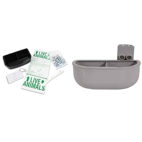 Petmate 290300 Kennel Travel Kit with Double Diner Kennel Bowl Bundle - Complete Pet Travel Solution with Food & Water Bowls - PawsPlanet Australia