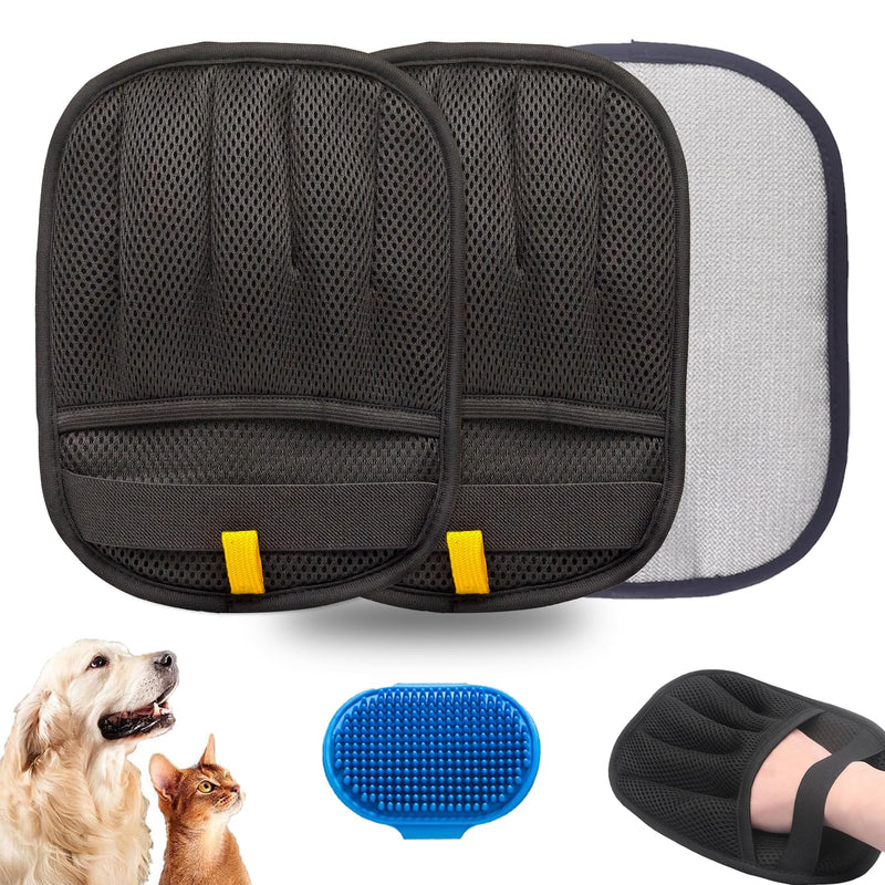 2PCS Pet Hair Remover, Electrostatic Pet Hair Removal Gloves, Reusable Cat & Dog Hair Remover for Couch, Furniture, Carpet, Curtain, Upgraded Animal Fur Removal Tool, Cat Grooming Gloves 2PCS - PawsPlanet Australia