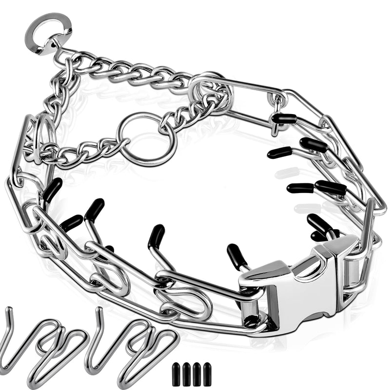 Pinch Collar for Dogs, Prong Training Collar with Quick Release Buckle for Dog Pulling Behavior Correction, Adjustable Pinch Leashes (XL / 23-26" Neck Size) XL / 23-26" Neck Size