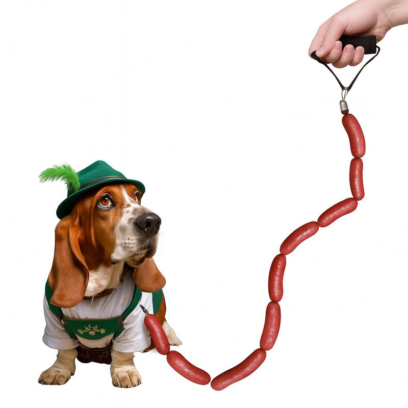 Oktoberfest Dog Hot Dog Sausage Wurst Funny Leash with Comfortable Padded Handle, Heavy Duty for Large, Medium, Small Dogs - PawsPlanet Australia
