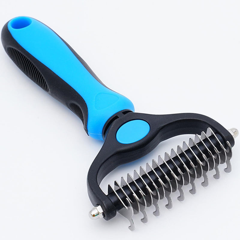 Dog Brush for Shedding 2-in-1 with Grooming Glove - Undercoat Rake & Shedding Tool for Long/Short Hair Dogs, Flea Comb & Hair Removal Brush for Gentle Massage (M) M - PawsPlanet Australia