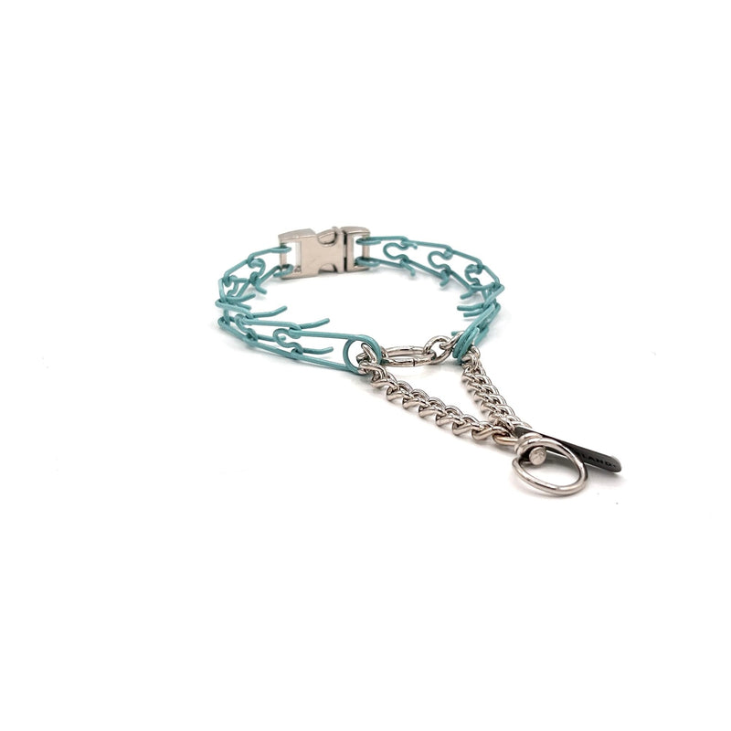 Buckle 1.5mm Stainless Dog Training Collar for Small Breeds | 8” Prong Collar for Dogs Dogs 6-26lbs | No-Pull Collar | Behavior Aid | Seafoam Green - PawsPlanet Australia