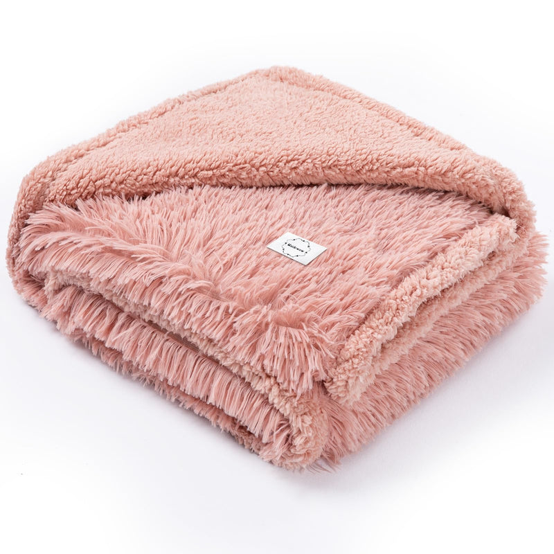 Pink Calming Dog Blanket Waterproof Pet Blankets Fluffy Long Faux Fur Cat Throw Blankets for Couch Furniture Protector Love Bed Cover Washable(Pink,M) Pink M-57*40in(145*100cm) - PawsPlanet Australia