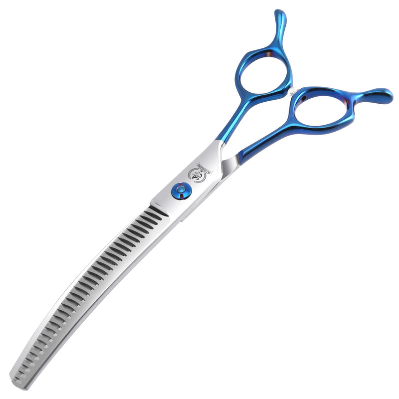 Fenice Peak Curved Chunkers Dog Grooming Scissors with Coating 440C Stainless Steel, 7 inch Professional Chunker Shears，25 Degree of Curved Blade，Dog Trimming Scissors for Grooming Face and Paws 7" - PawsPlanet Australia