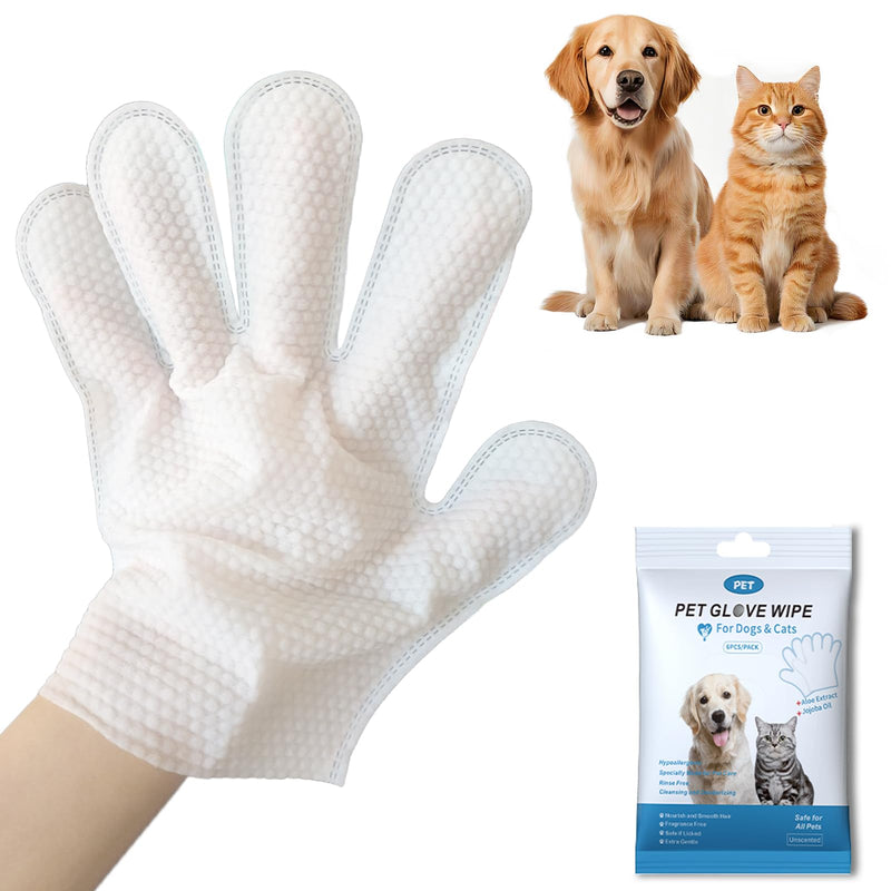 Mr Hsiung & Mrs Yin Pet Glove Wipes for Dogs & Cats (6-Count) - Hypoallergenic Cat Cleaning Wipes, Water-Based & Fragrance-Free Pet Wipes for Gentle Cleaning of Paws, Body & Fur - PawsPlanet Australia