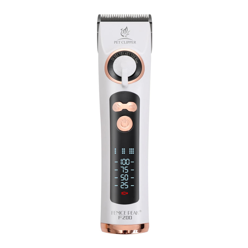 Professional Dog Grooming Clippers with 12H Runtime & Replaceable 440C Blade, 3-Speed Low Noise Electric Dog Shaver for Thick, Matted, Curly Hair, Cordless Clipper for Groomer & Home Use, White Clipper+10FC Blade - PawsPlanet Australia