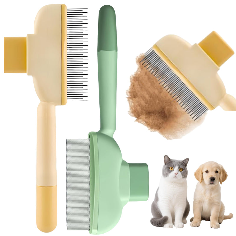 2 PCS Cat Comb Dog Comb Tool, 1 PCS Pet Hair Removal Gloves Brush, Reusable Pet Cat Dog Hair Removal Grooming Gloves Brush Tool (2PCS+1PCS) 2PCS+1PCS - PawsPlanet Australia