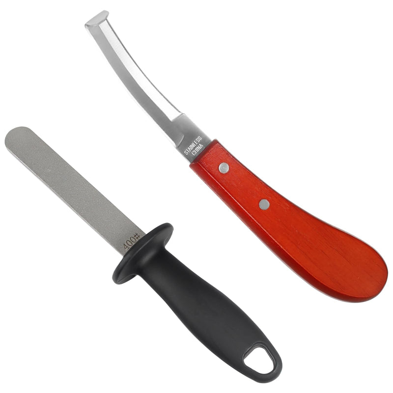 Hoof Knife with Sharpener, Farrier Tools Kits, Horse Goat Hoof Trimmers, Suitable for Horse Donkey Cow Goat Animal Hooves - PawsPlanet Australia