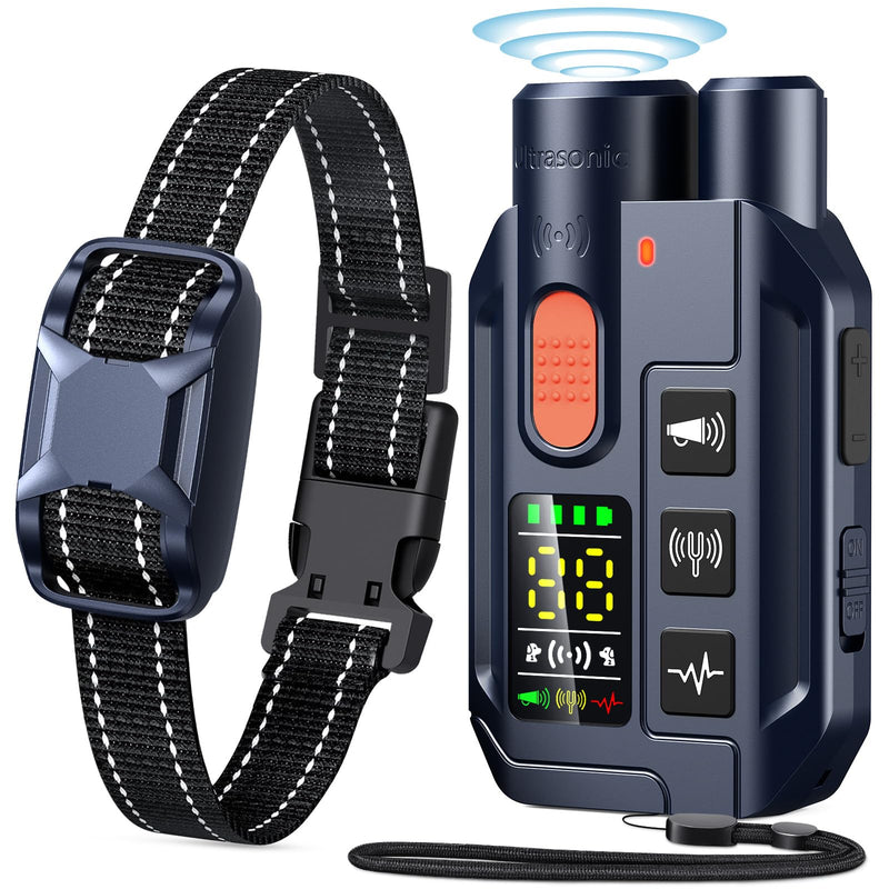 2 in 1 Dog Shock Collar &Dog Bark Deterrent Devices,4200FT Dog Training Collar with Remote, E Collar with Adjustable Beep, Vibration and Shock, IP67 Waterproof,50FT Ultrasonic(1-3L) Control Range - PawsPlanet Australia