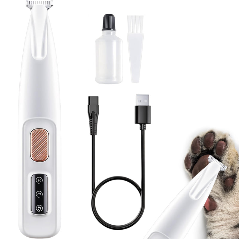 Dog Paw Grooming Trimmer Clippers - Cordless Electric Pet Easy Hair Trimming Shaver Kit with LED Light - Rechargeable Low Noise Shaving Clipper Tool for Puppy Dogs Cats Feet Paw Pads Toes Ears Face - PawsPlanet Australia