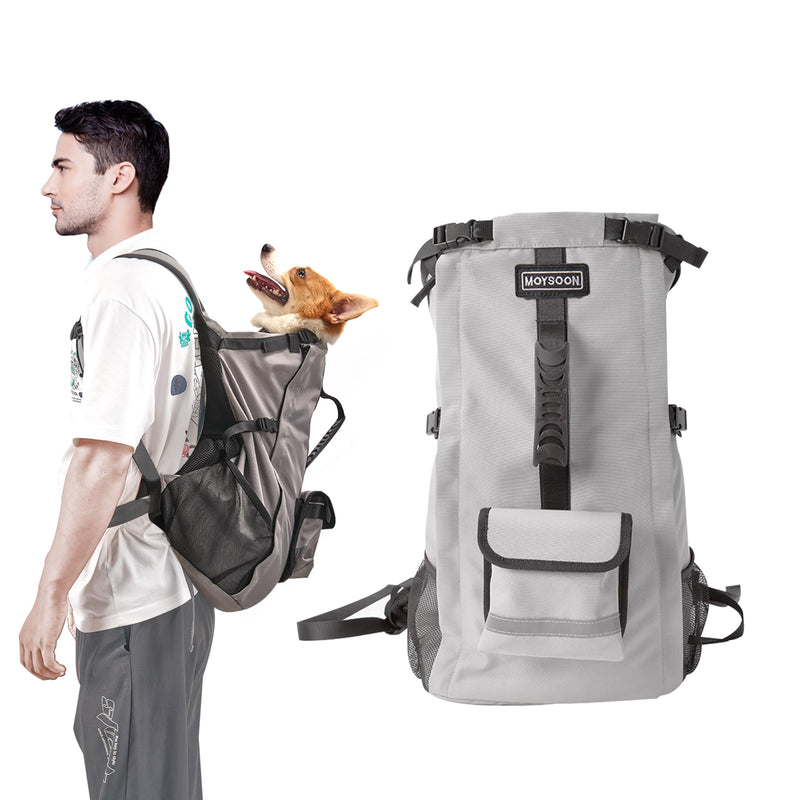 Dog Backpack for Small & Medium Dogs - Adjustable Pet Carrier for Travel & Hiking, Hands-Free Puppy Backpack with Storage Pockets, Breathable Mesh, Reflective Strips & Non-Slip Handle - PawsPlanet Australia