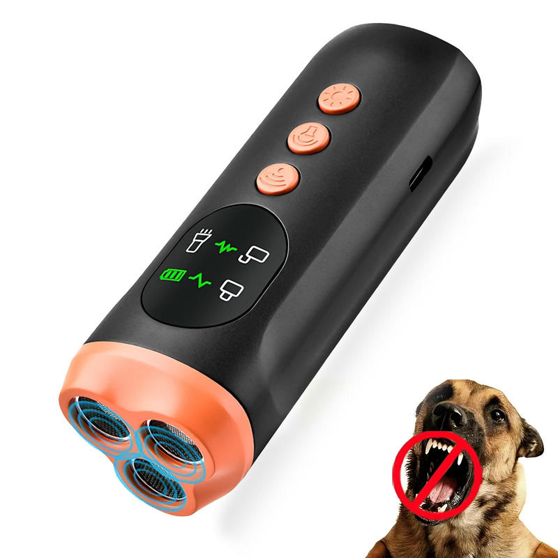 Dog Bark Deterrent Device,3X Ultrasonic Anti Bark Tool for Dogs,Rechargeable 6 Modes Stop Bark Behavior Correct Device,50FT Range Safe Humane Training with Flashlight,for Indoor&Outdoor Bark Silencer - PawsPlanet Australia