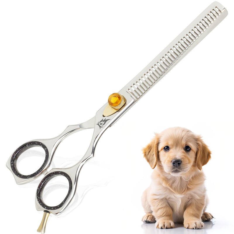 Dog Grooming Scissors – 7.5” Thinning Shears with 34 Teeth, Chunkers for Dogs & Cats, Precision Cut with 440C Stainless Steel, Designed for Groomers and Pet Owners Polish Thinning - PawsPlanet Australia