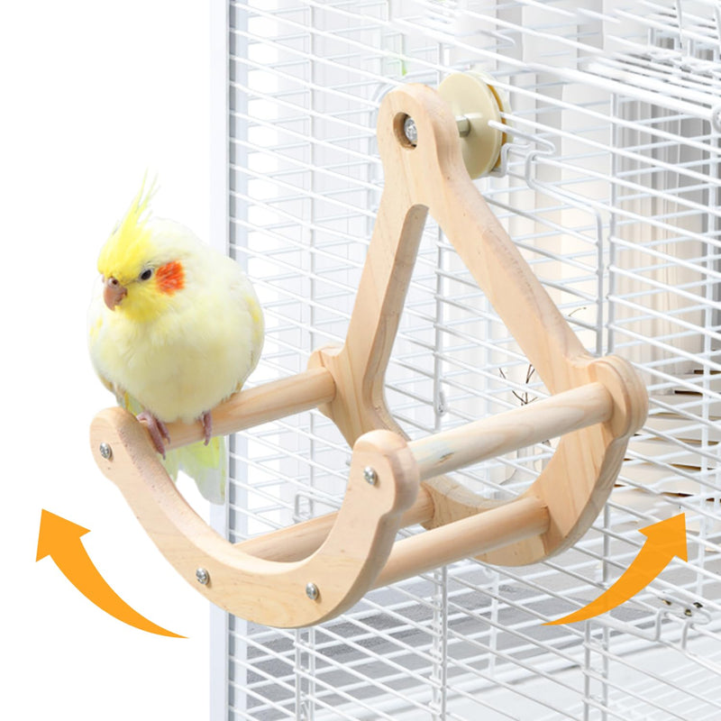 Bird Perch Toy, Interactive Rocking Parakeet Toys and Perches, Wooden Exercise Cockatiel Toys, Intelligence Birds Enrichment Toy for Parrot, Bird Cage Accessories Perch for Budgies Conure - PawsPlanet Australia