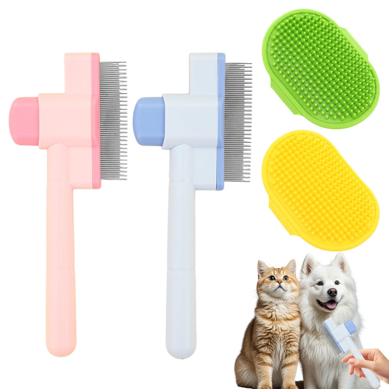 Cat Comb, Cat Grooming Brush, Self-Cleaning Flea Comb, Multi-Functional Pet Comb,Suitable for Pet Massage, Cleaning And Hair Removal - PawsPlanet Australia
