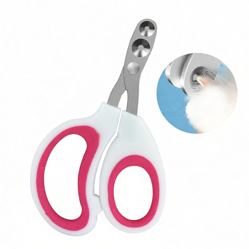 Cat Nail Clippers, Pet Nail Clippers, Cat Claw Trimmers, 2mm & 3mm Circular Cutting Holes for Small Animals Such as Birds, Bearded Dragon, Hamsters, Rabbits, Hedgehogs, Ferrets (Dark Pink) Double Hole - PawsPlanet Australia