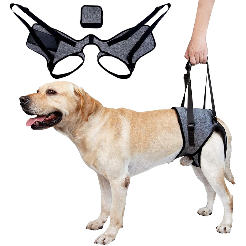 Dog Sling for Large Dogs Hind Leg Support Dog Lift Harness Adjustable Durable Help em up Harness for Weak Back Legs, Elderly, Injured, Senior, Arthritic, ACL Recovery Pet L Grey - PawsPlanet Australia