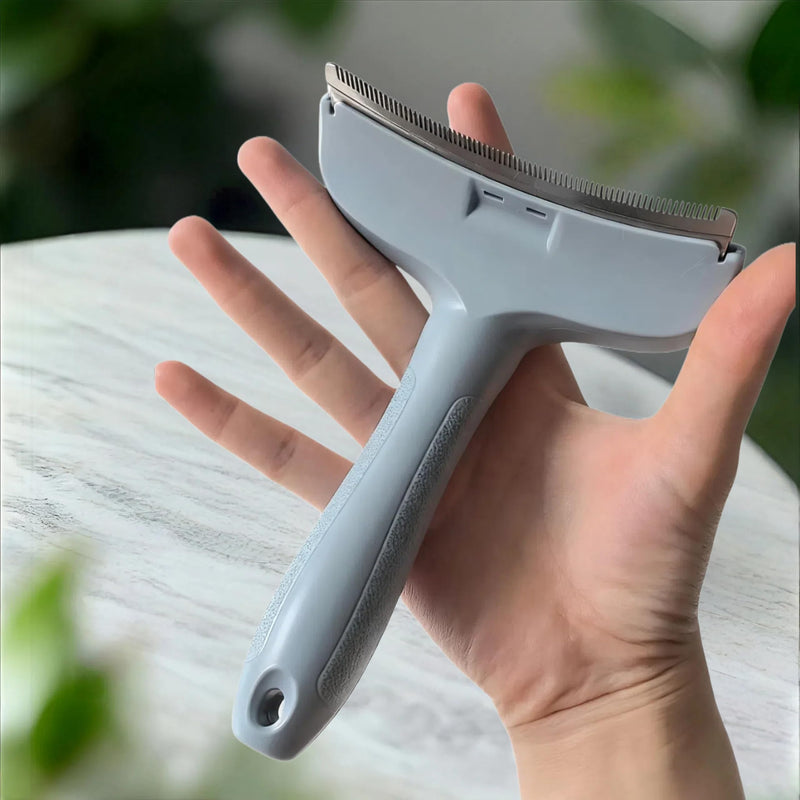 Blue Small Dog Shedding Brush - Tight V-shaped Teeth Deshedding Comb with Curve Blade, Pet Deshedding Tool for Cats and Dogs Blue - PawsPlanet Australia
